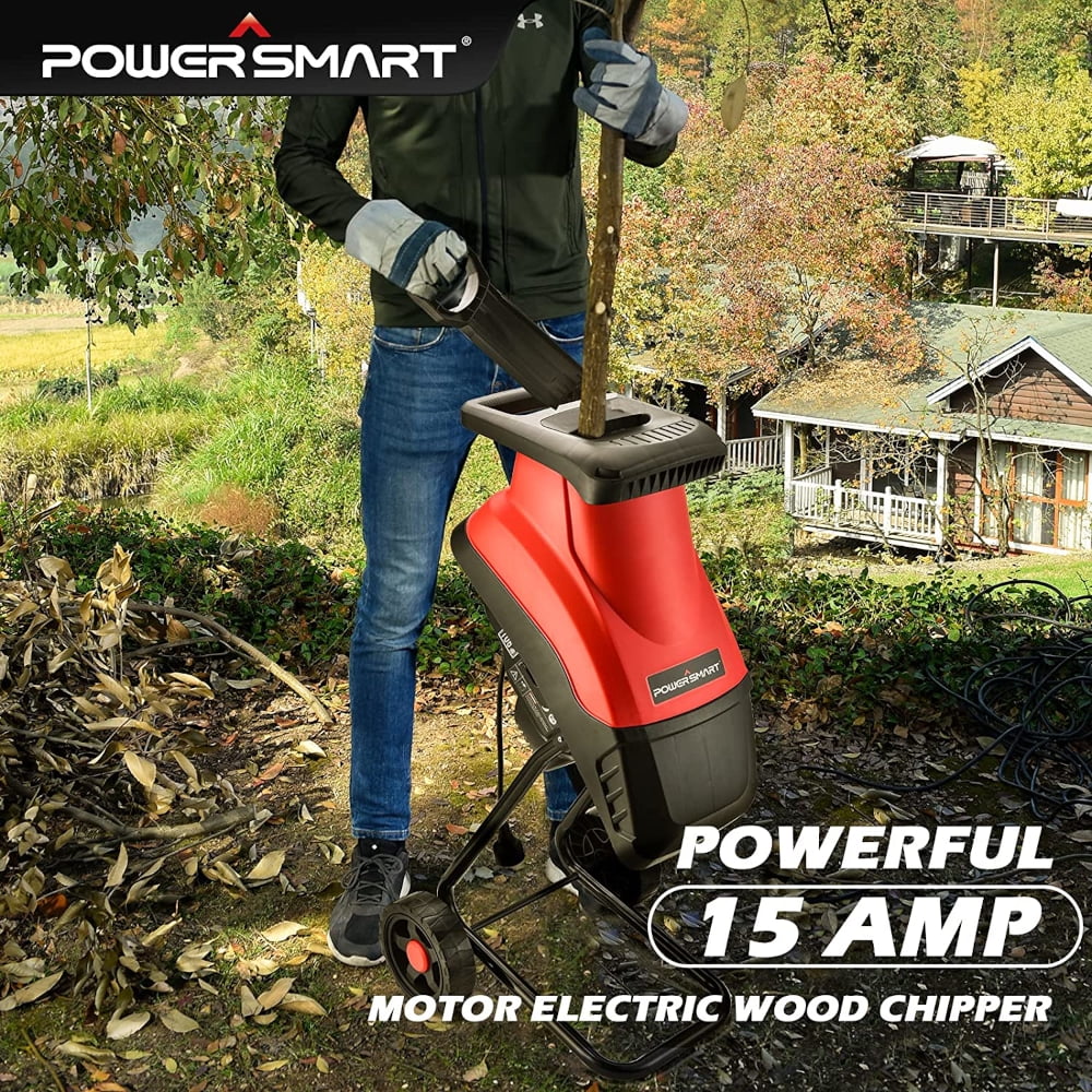 PowerSmart PS10 15 Amp 120V Corded Electric Wood Chipper, Shredder