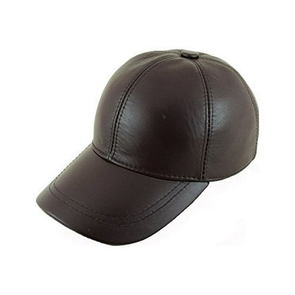 NewMoon Adjustable Classic Leather Baseball Outdoor Cap Hat,Dark Brown