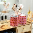 thumbnail image 3 of Yayeee 2 Pack Qtip Holder Bathroom Cotton Swab Canister with Lid Clear Dispenser Set, Pink Doughnuts, 3 of 6
