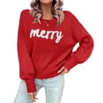 thumbnail image 2 of Suéter navideño de invierno para mujer 2024, suéteres de gran tamaño con cuello redondo rojo y verde, suéteres casuales de manga larga de murciélago, suéteres navideños, 2 of 5