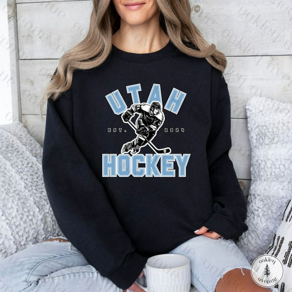 Vintage Utah Club Hockey Sweatshirt, Hockey Team Shirt Crewneck Sweatshirt
