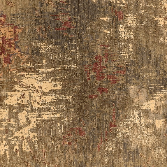 Ahgly Company Indoor Square Oriental Brown Industrial Area Rugs, 8' Square