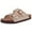 Stone, variant on Litfun Women's Cork Footbed Slide Sandals with Arch Support Summer Leather Flat Sandals with Adjustable Buckle, Brown