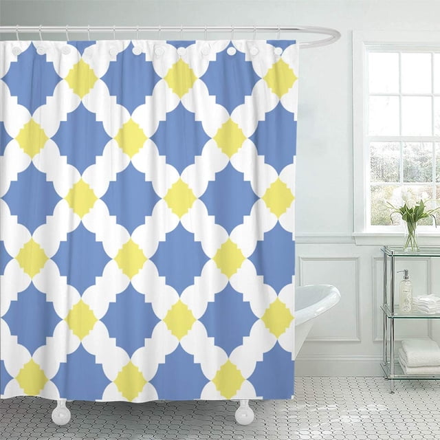 Juego de cortinas de ducha ABPHQTO impermeables 165x180 cm amarillo y azul
