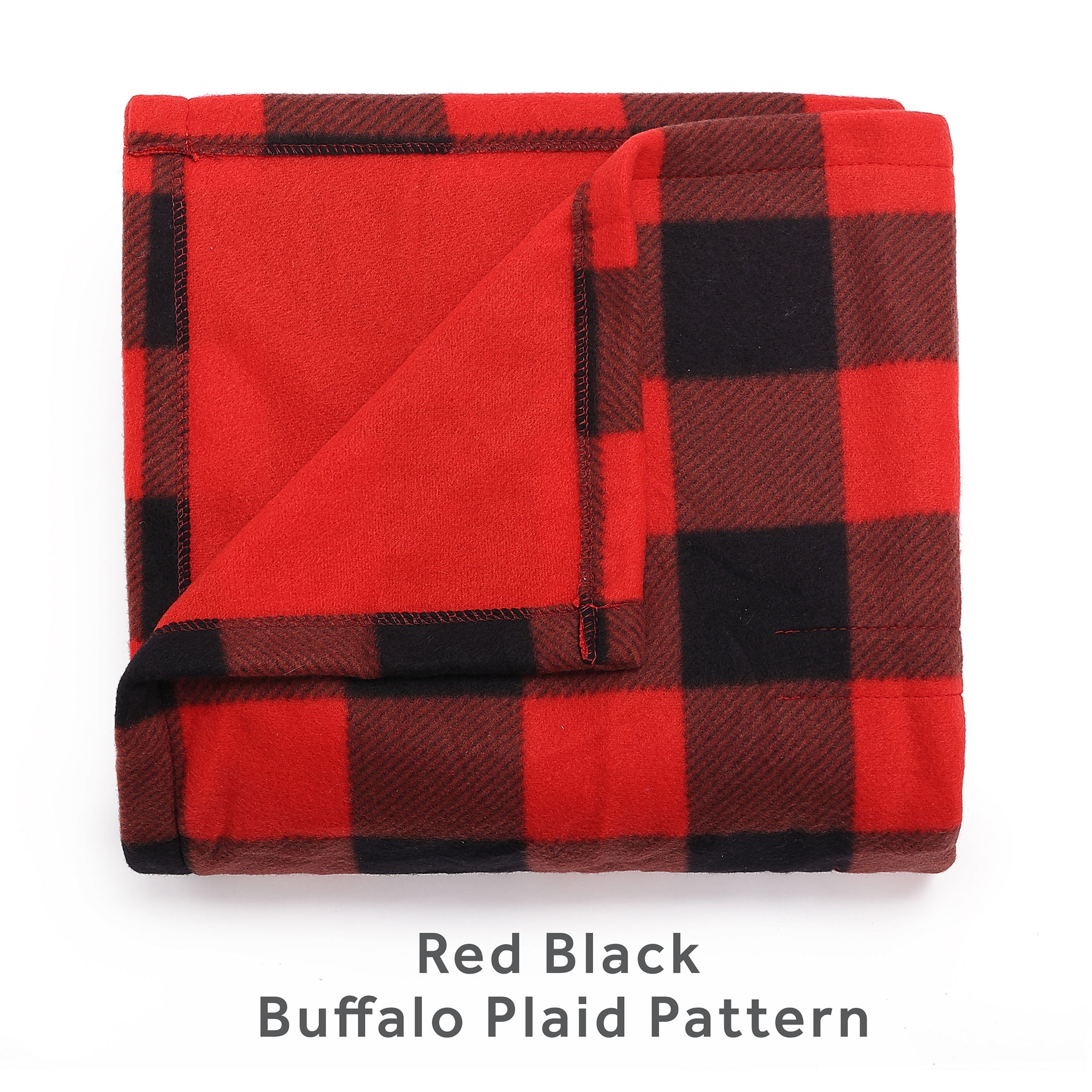 Premium Anti-Pill Buffalo Plaid Red Black Fleece 709