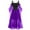Purple, variant on Ynynloco Women's Plus Size Gothic Dresses Cold Shoulder Color Block Tie Front Corset Maxi Long Dress Vintage Halloween Dress (L-5XL)