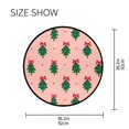 thumbnail image 5 of 36.2 Inch Round Floor Mat Green Trees and Red Bows Carpet Decor Rug for Living Room Bedroom, 5 of 6