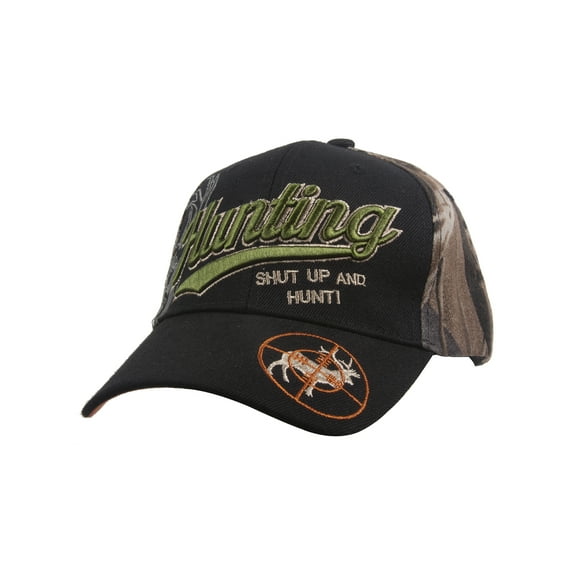 Top Headwear Outdoor Sports Shut Up and Hunt Baseball Cap - Black/Tree Camo