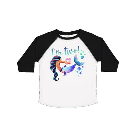 

Inktastic I m Two! 2nd Birthday Pink and Blue Mermaid Gift Toddler Boy or Toddler Girl T-Shirt