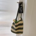 thumbnail image 4 of Bolsa bandolera para mujer, de mano tejido de paja a la moda para mujer, a rayas cuadradas para el verano Tmvgtek Para Estrenar, 4 of 9