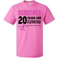 thumbnail image 3 of Inktastic Breast Cancer Survivor 20 Years and Running with Pink Ribbon T-Shirt, 3 of 5