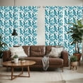 thumbnail image 2 of Ambesonne Leaves Window Curtains, Exotic Brazilian Foliage, Each 28" W x 63" L, Aqua Dark Teal and White, 2 of 5