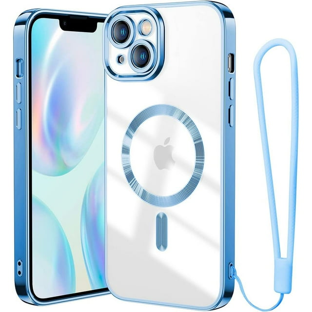 Fashion Transparent Magnetic Wireless Charging Case For Magsafe For iPhone 14 Plus 13 12 11 Pro Max Plating Soft Silicone Cover