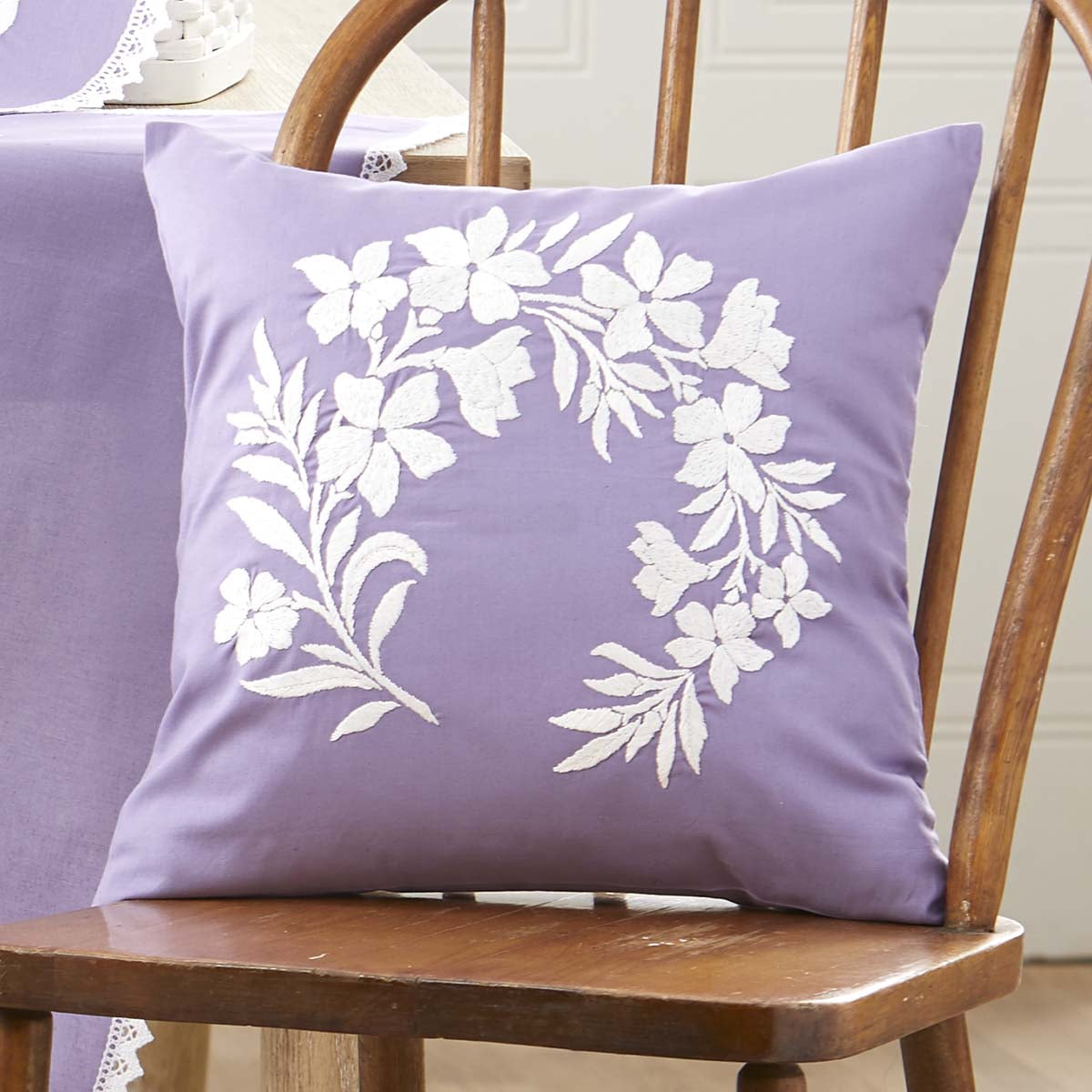 Nob Hill™ Soft Violet Pillow Cover Stamped Embroidery Kit