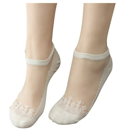

labakihah ankle socks women s fashion casual invisible short lace breathable socks white
