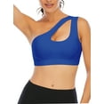 thumbnail image 1 of SAYFUT Womens One Shoulder Sports Bra Cute Sexy Medium Impact Workout Bra Sports Running Bras, 1 of 7