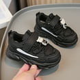 thumbnail image 4 of Karoyedx Girls Tennis Shoes Kids Sneakers School Shoes Walking Running Toddler/Big/Little Kid Hook & Loop Breathable Mesh Non-Slip Lightweight Black Size,8.5, 4 of 6