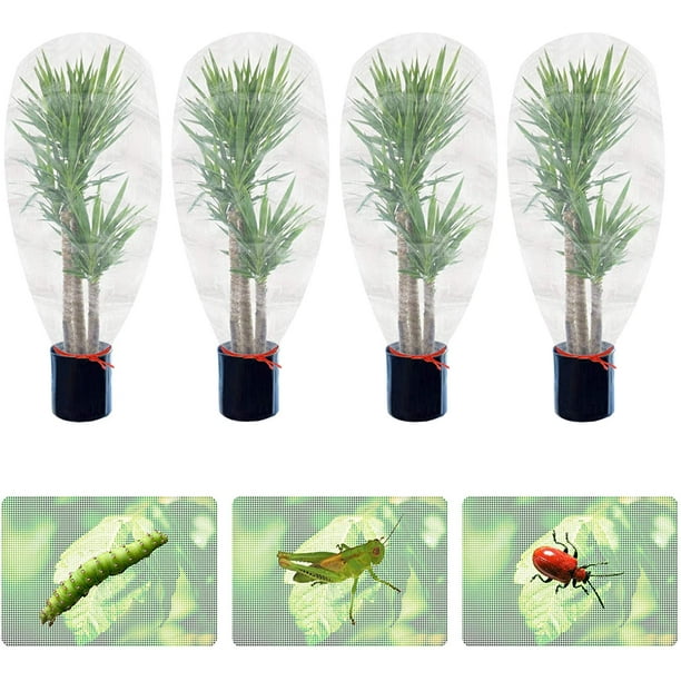 4 Pack 4.7 × 3.4ft Garden Bugs Netting Plant Covers Bird Netting Mesh