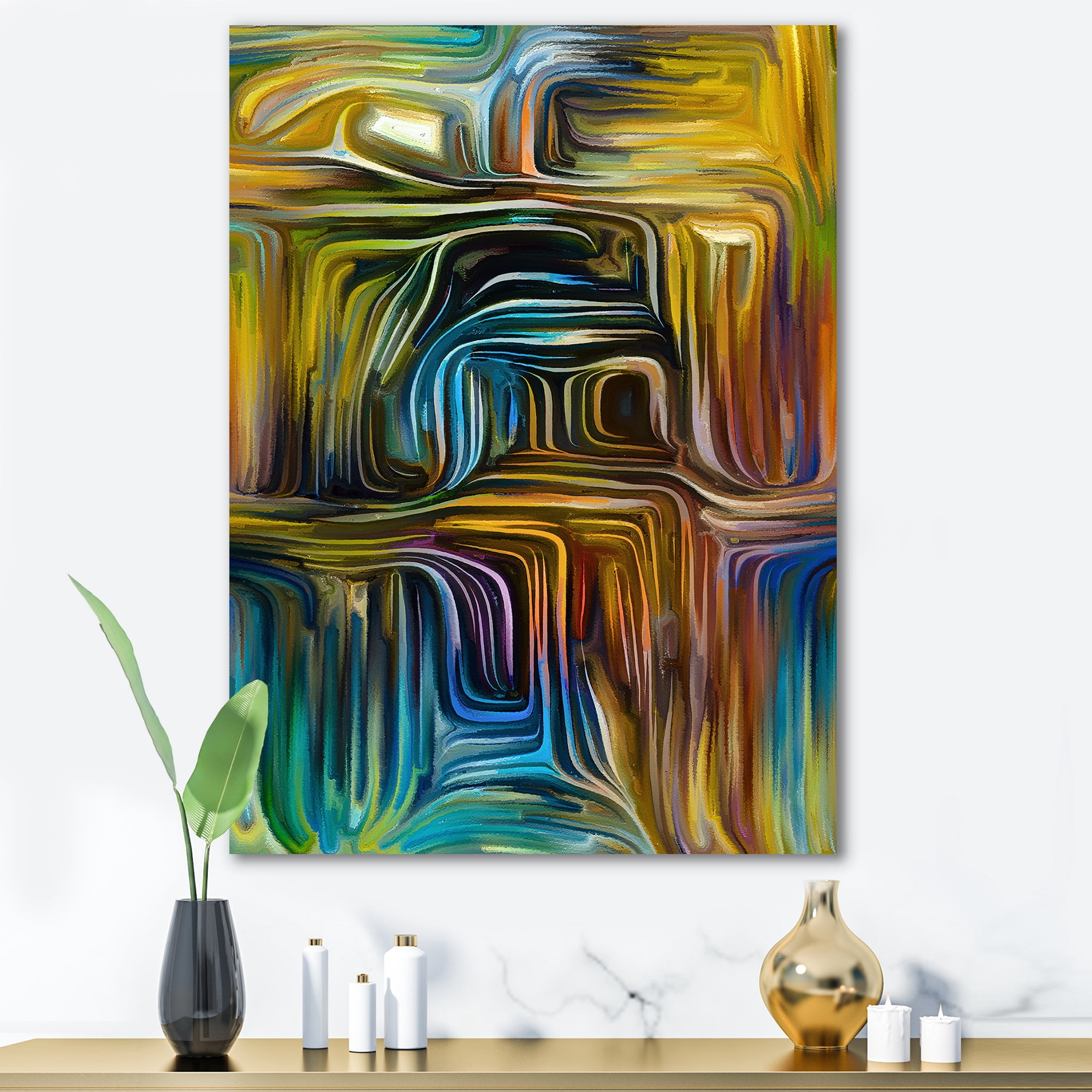 Designart ' Colour Spiral Fusion IV ' Modern Canvas Wall Art Print
