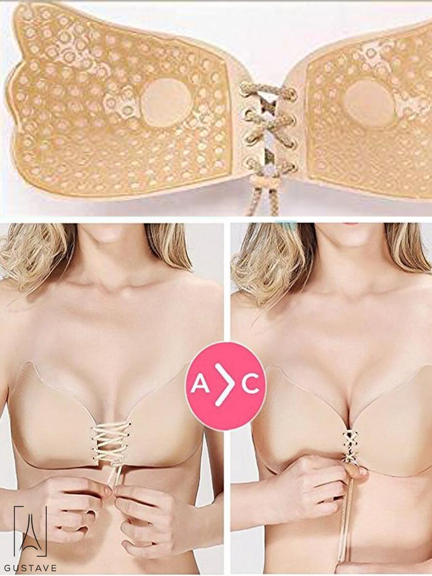 Strapless Bras Invisible Push Up Bra Silicone Brassiere Deep U Underwear  Dress Wedding Party Sticky Self Adhesive CL2346 From 10,6 €