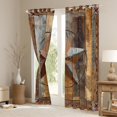 thumbnail image 3 of jejeloiu 3D Texas Stars Black Out Curtains,Rustic Farmhouse Cabin Curtains Pack of 2 (42x63 Each),Old Wooden Plank Bedroom Curtains For Boys Kids,Super Cozy Room Decor, 3 of 6