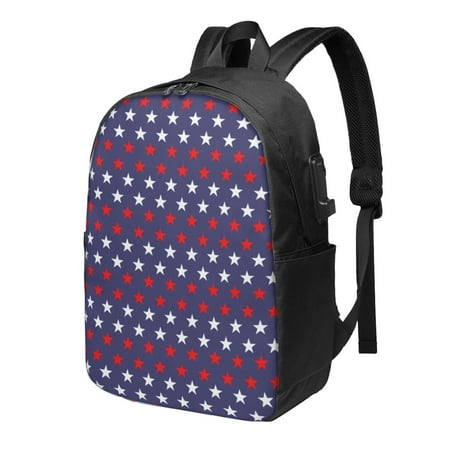 TEQUAN Travel Laptop Backpack, Usa America Stars Prints Outdoor Hiking Bag School Bookbag Casual Lightweight Daypack