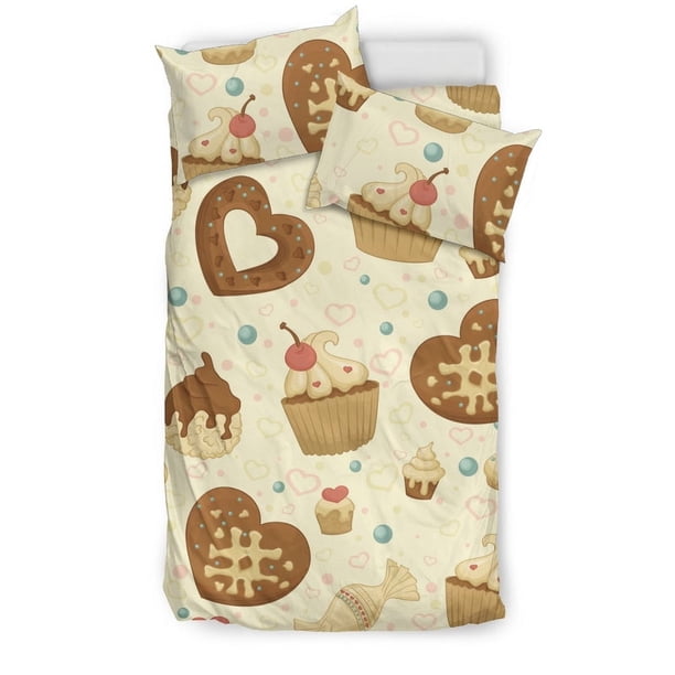 Juego de cama con estampado de tarta