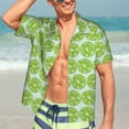 thumbnail image 5 of Picia Green Lemon Slices Gentle Cotton Regular Fit Short Sleeve Casual Hawaiian Shirt for Men-3X-Large, 5 of 9