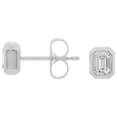 thumbnail image 2 of Unique Moments 0.50 Carat Lab Grown Emerald Cut Diamond Stud Earrings 10K White Gold, 2 of 6