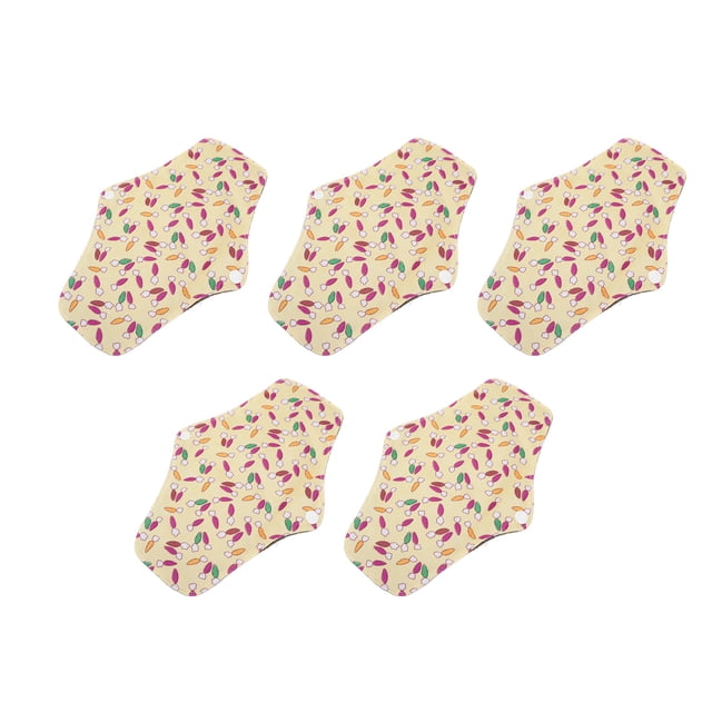 Serviettes de Période Réutilisables, Serviettes de Période Lavables en Tissu au Charbon de Bambou à Boutons-Pression, Imprimées de Fleurs, Respirantes et Super Absorbantes pour Femmes T18