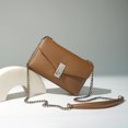 thumbnail image 2 of Bolso pequeño de cuero cuadrado de color sólido simple para mujer, bolso cruzado de moda con cadena para mujer, 2 of 5