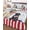 White Bright Red, variant on Twin Quilt Bedding Set, Thin Red Lines Reversible Summer Quilt 3 Pieces, Independence Day Funny Dogs Fireworks Lightweight Bedspreads Coverlets with 2 Pillow Shams for All Seasons