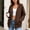 Brown, variant on Women's Oversized Zip Up Hoodie Long Sleeve Drop Shoulder Hooded Sweatshirt with Pockets Casual Spring Top