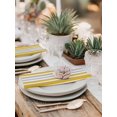 thumbnail image 5 of Yellow Grey Stripe Cloth Napkins Set of 8 Reusable Dinner Napkins, Farmhouse Minimalist Striped Cocktail Napkin Washable Table Napkins for Wedding/Holiday Party/Baby Shower 20"x20", 5 of 7