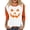 Multicolor01, variant on Pumpkin Face Graphic 3/4 Sleeve Tops for Women Crew Neck Halloween Party T Shirts Ghost Tee Spooky Horror Print Top Saffron M