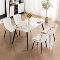 thumbnail image 6 of Kidol & Shellder Dining Chairs Set of 2 Soft Leather Dining Room Chairs with Sleek Metal Legs, White, 6 of 8