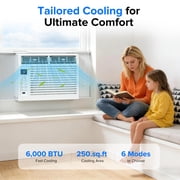 Electactic 6,000 BTU Window Air Conditioner with Remove Control , for Room AC Unit air conditioner , Cools up to 250 Sq. Ft