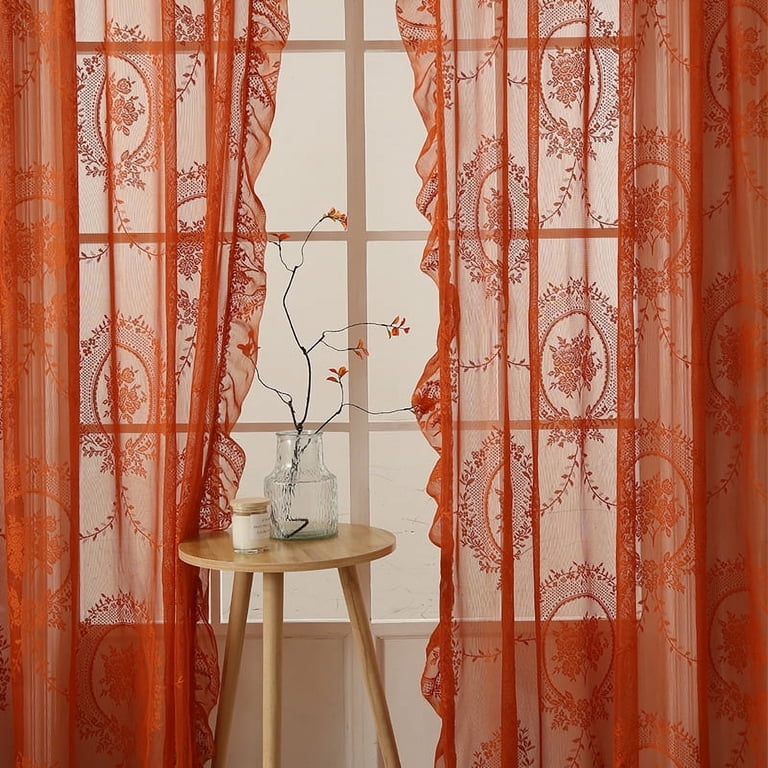 XmhyTop-A Lace Curtain 2 Pieces 140*260cm Lace Window Curtains