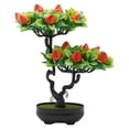 thumbnail image 4 of Árbol frutal artificial Bonsai Adorno de mesa Simulación realista y robusta en maceta Fresa, 4 of 9