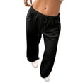 thumbnail image 2 of Nestiefly Wide Leg Sweatpants Women Low Rise Baggy Sweatpants Y2K Drawstring Cotton Lounge Pants Womens Fall Fashion 2026 Black XL, 2 of 7