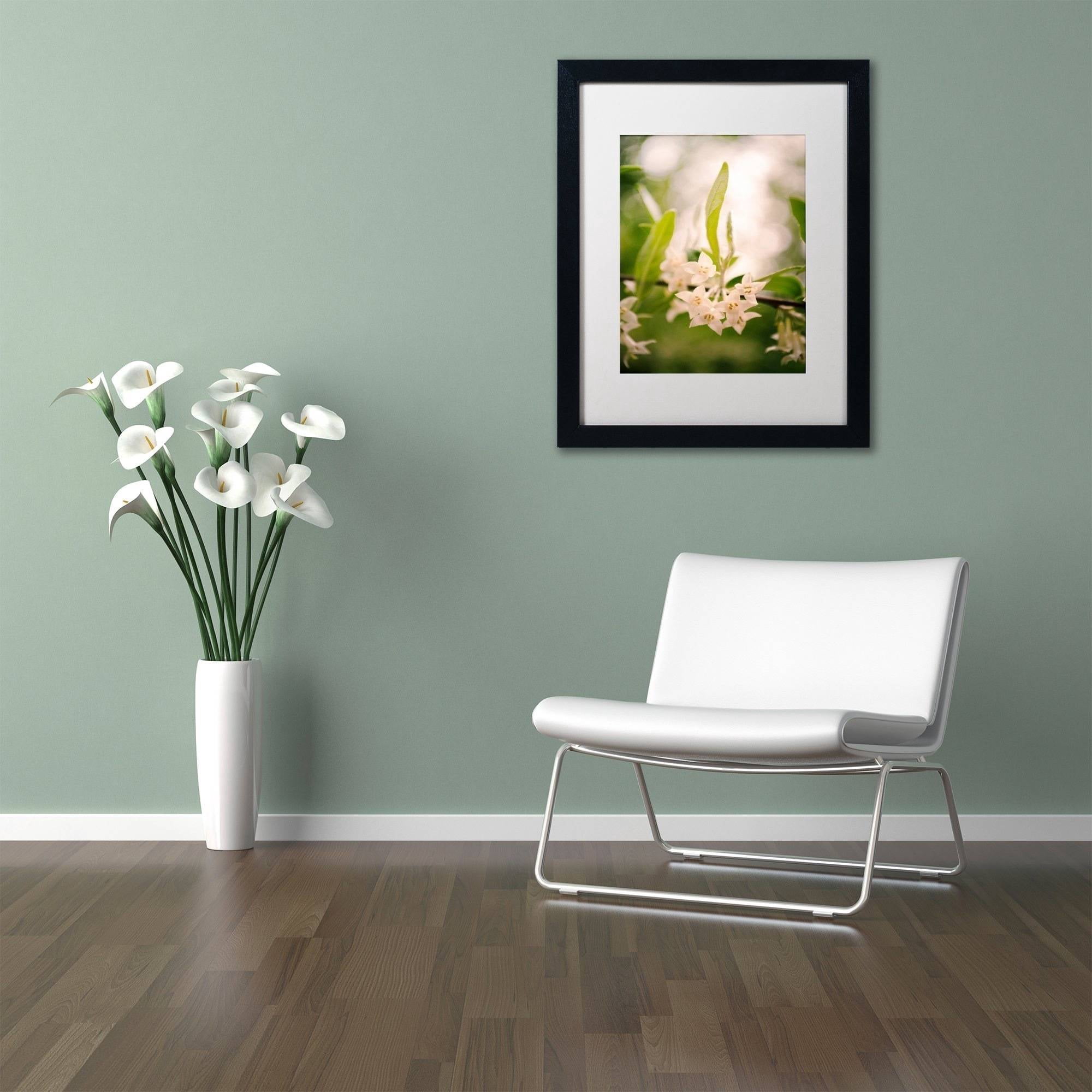 Trademark Fine Art 'Floral Tranquility' Canvas Art by PIPA Fine Art, White Matte, Black Frame