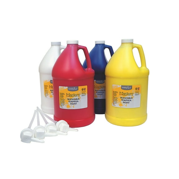 Handy Art Little Masters Washable Tempera Paints Gallon Assortment I (Set of 4)