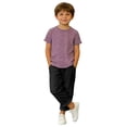thumbnail image 5 of CQONEPT Teen Girls Linen Carpi Pants Wide Leg Summer Elastic Waist Baggy Cropped Trousers Beach Comfy Pants with Pockets Black 170, 5 of 6