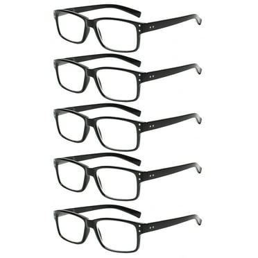 BONCAMOR 5 Pack Reading Glasses for Men and Women Spring Hinges Classic Eyeglasses
