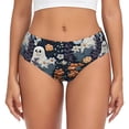 thumbnail image 1 of Fotbe Cute ghost in the flowers Calzones Estampados para Mujer – Ropa Interior de Algodón, Cómoda, Suave y Elástica-Small, 1 of 6