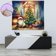 thumbnail image 4 of Merry Christmas Siamese Santa Hat Xmas Tree Winter Holiday Tapestry Cat Lover Kitten Owner Gifts Wall Hanging Backdrop Home Decor - 01013, 4 of 5