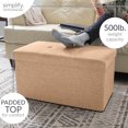 thumbnail image 4 of Simplify Faux Linen Double Folding Storage Ottoman in Camel, 4 of 10