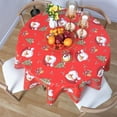 thumbnail image 4 of RAY STAR Round Christmas Tablecloth 60 inch Rectangle Xmas Tablecloth Waterproof Vinyl Tablecloth with Flannel Backing, 4 of 6