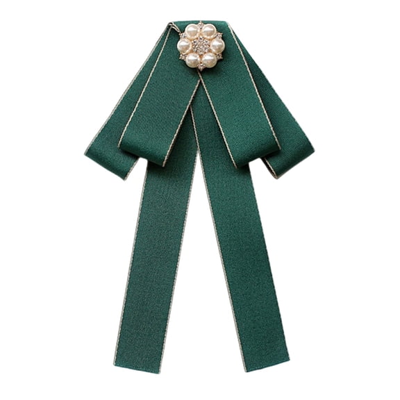 Ticikt Women's Girls Ribbon Bow Brooch Rhinestone Bowknot Pre-Tied Bow Ties for Wedding Party