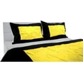 thumbnail image 3 of DNG Creations 3 Piece Two Tone Pinch Pleated Duvet Cover With Zipper Closure & Corner Ties 100% Egyptian Cotton ( Solid Black/ Yellow - Oversized Queen ), 3 of 3